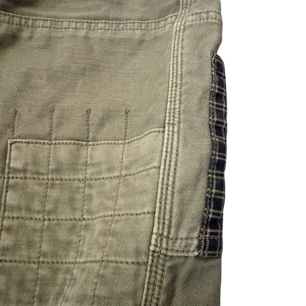 American Eagle Carpenter Patchwork‎ Stretch Utility Pants Womens Size 0 Green